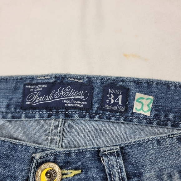 Parish Nation distressed heavy stitch straight leg denim - Picture 6 of 6